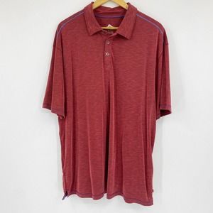 Tommy Bahama Short Sleeve Polo Shirt Lyocell Blend Red Sz XXL